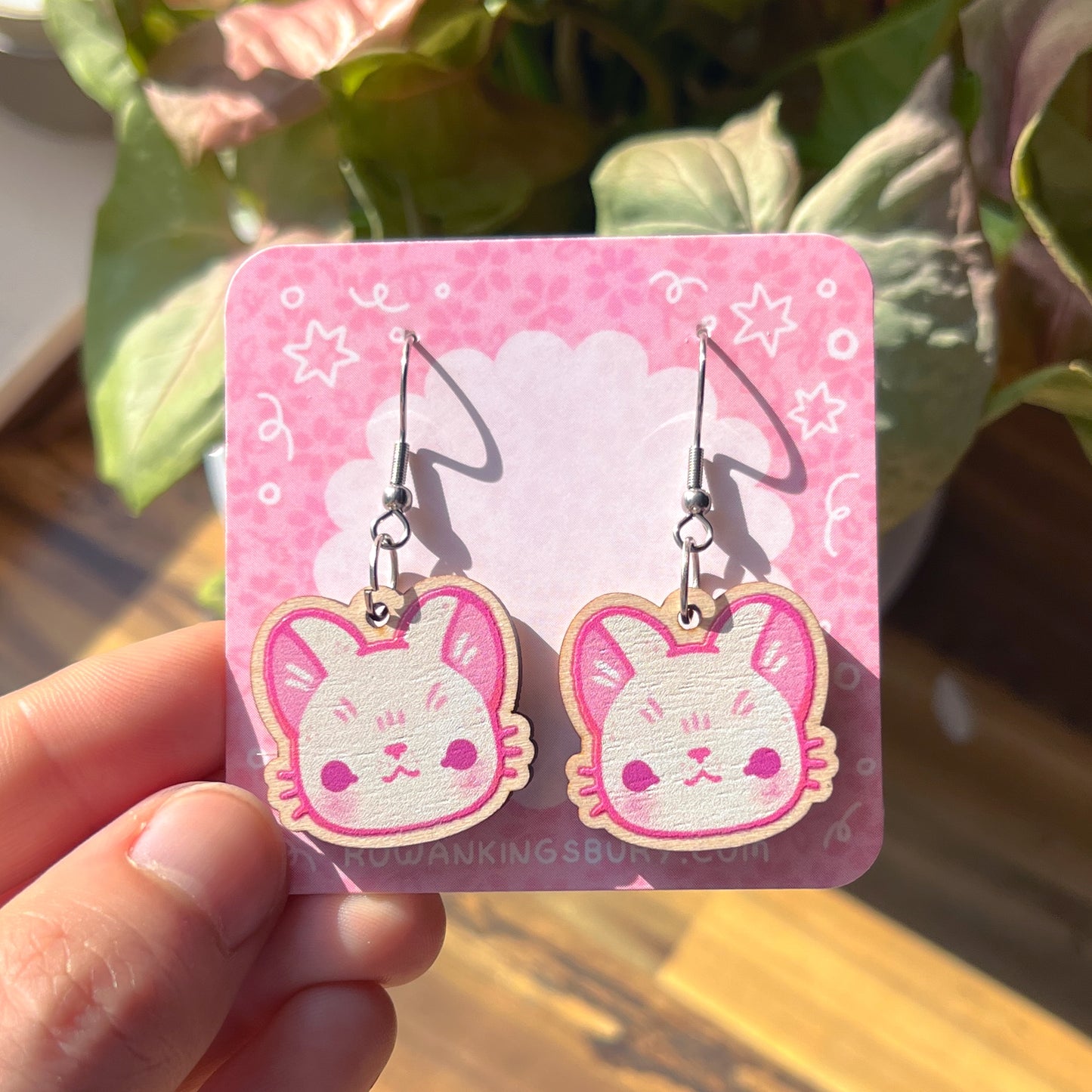 Cat Wooden Earrings (Multiple Designs!)