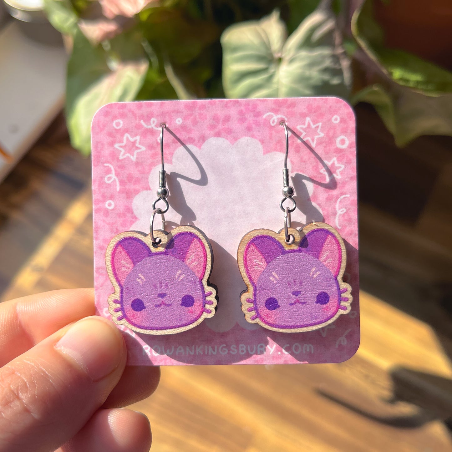 Cat Wooden Earrings (Multiple Designs!)