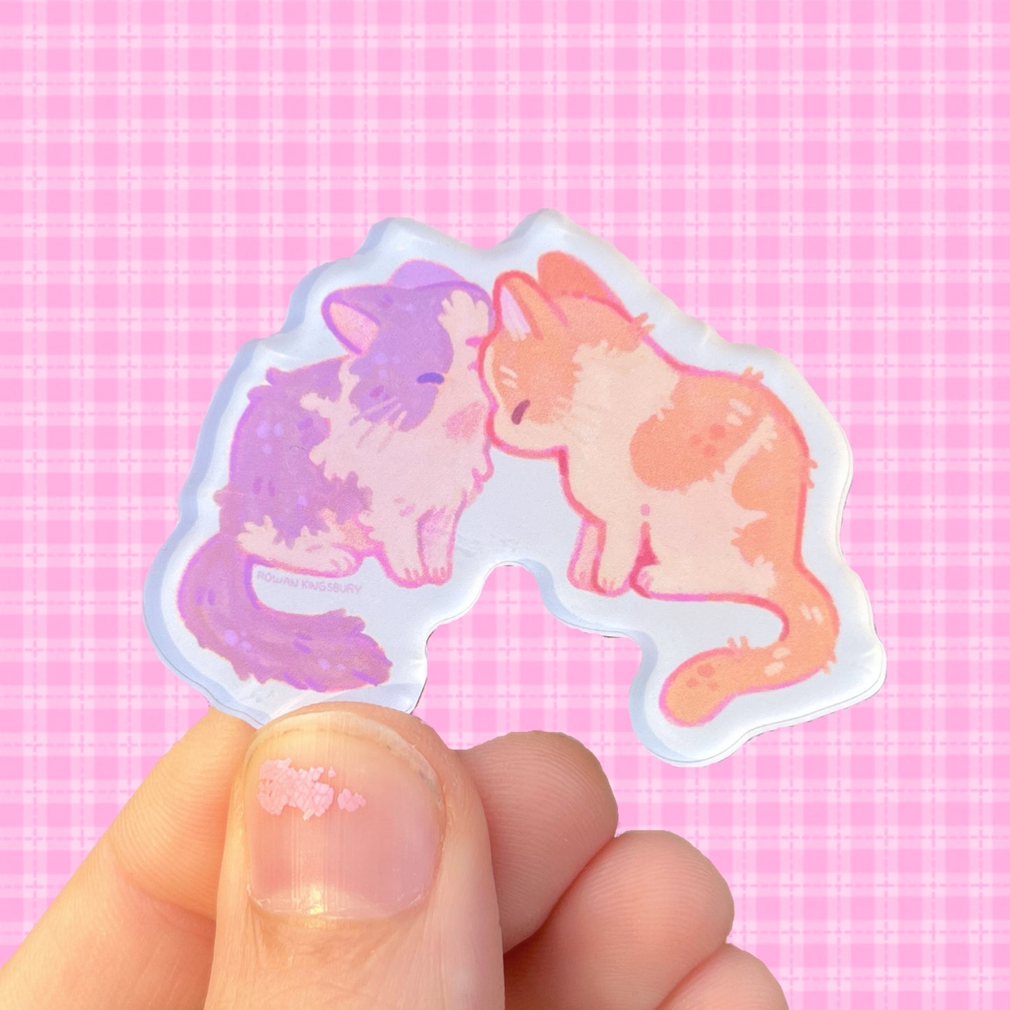 Kissing Kitties Acrylic Magnet