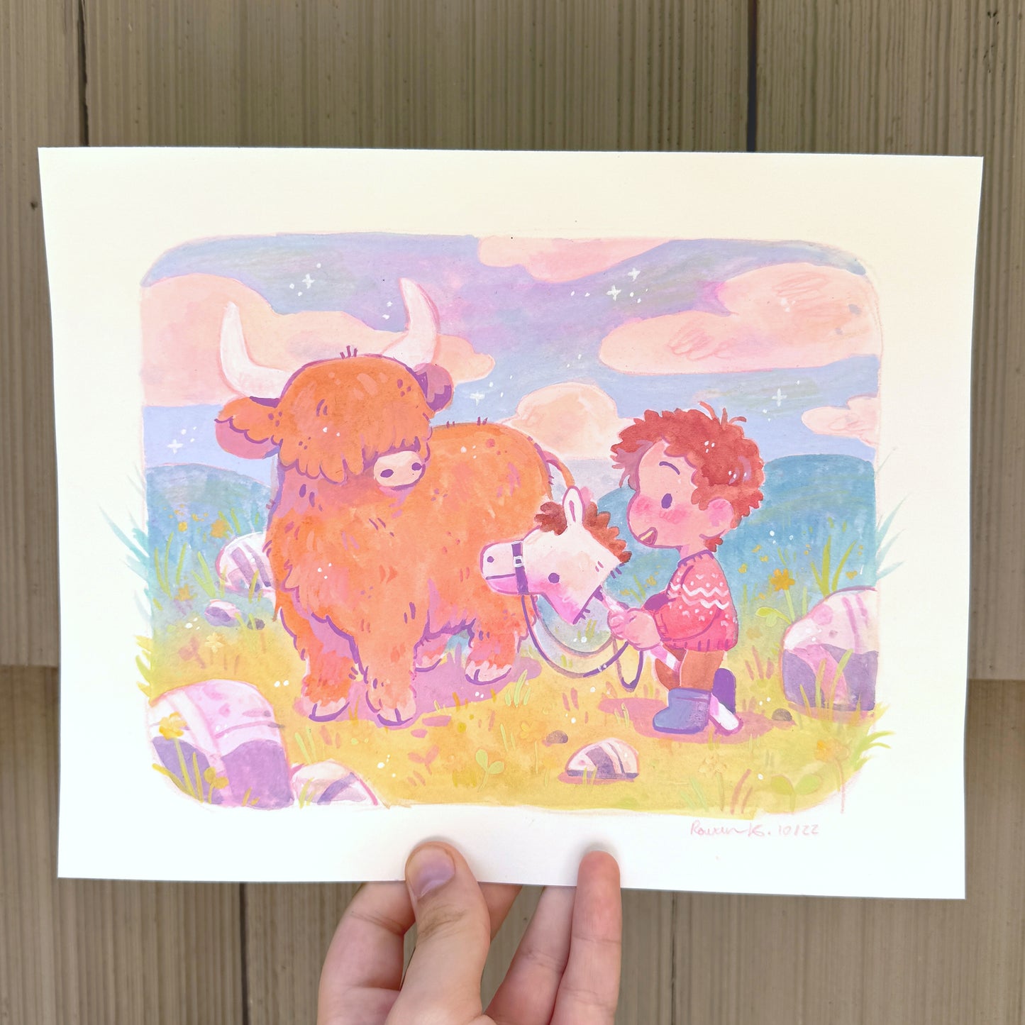 Cow and Boy - Original Painting