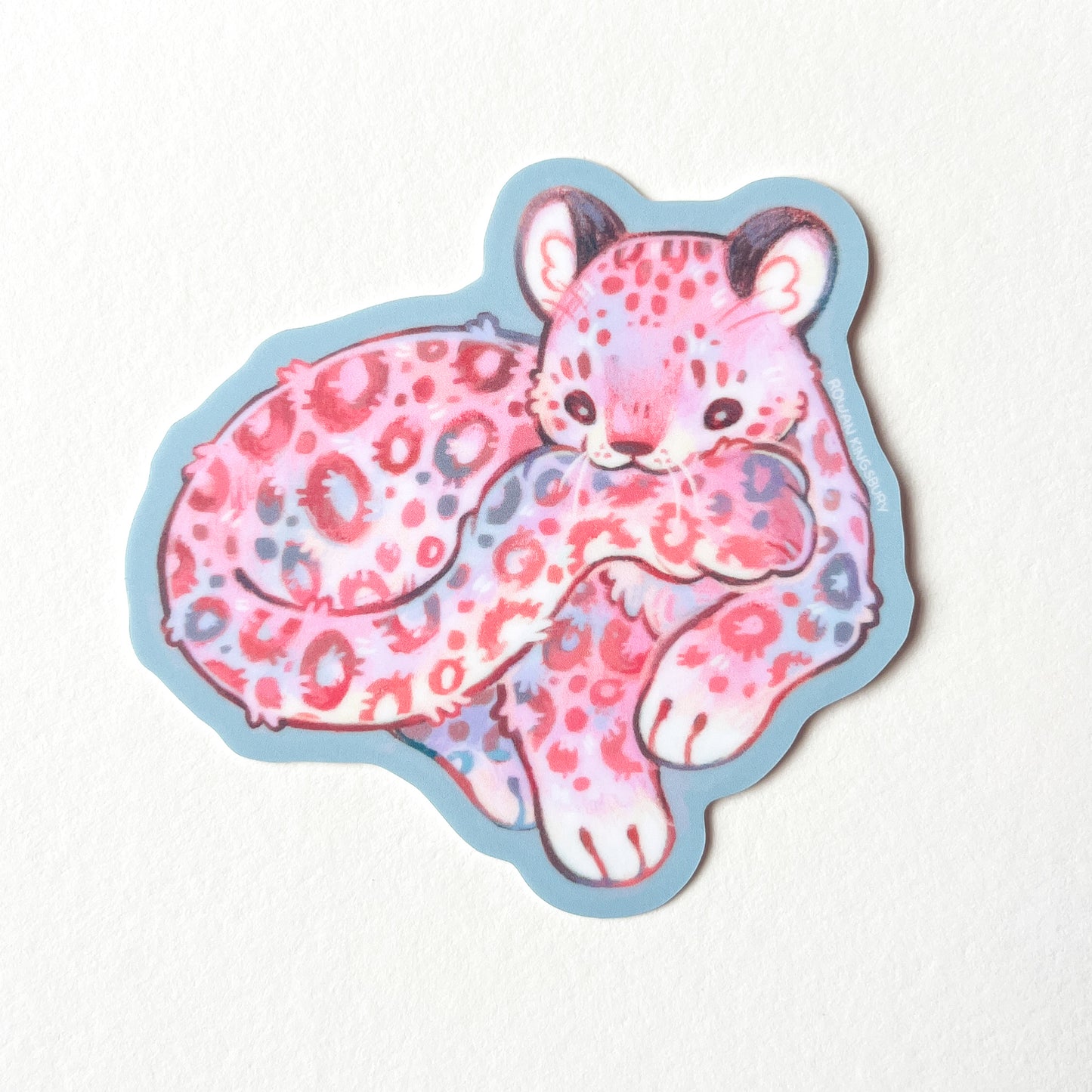 Cuddly Snow Leopard Sticker
