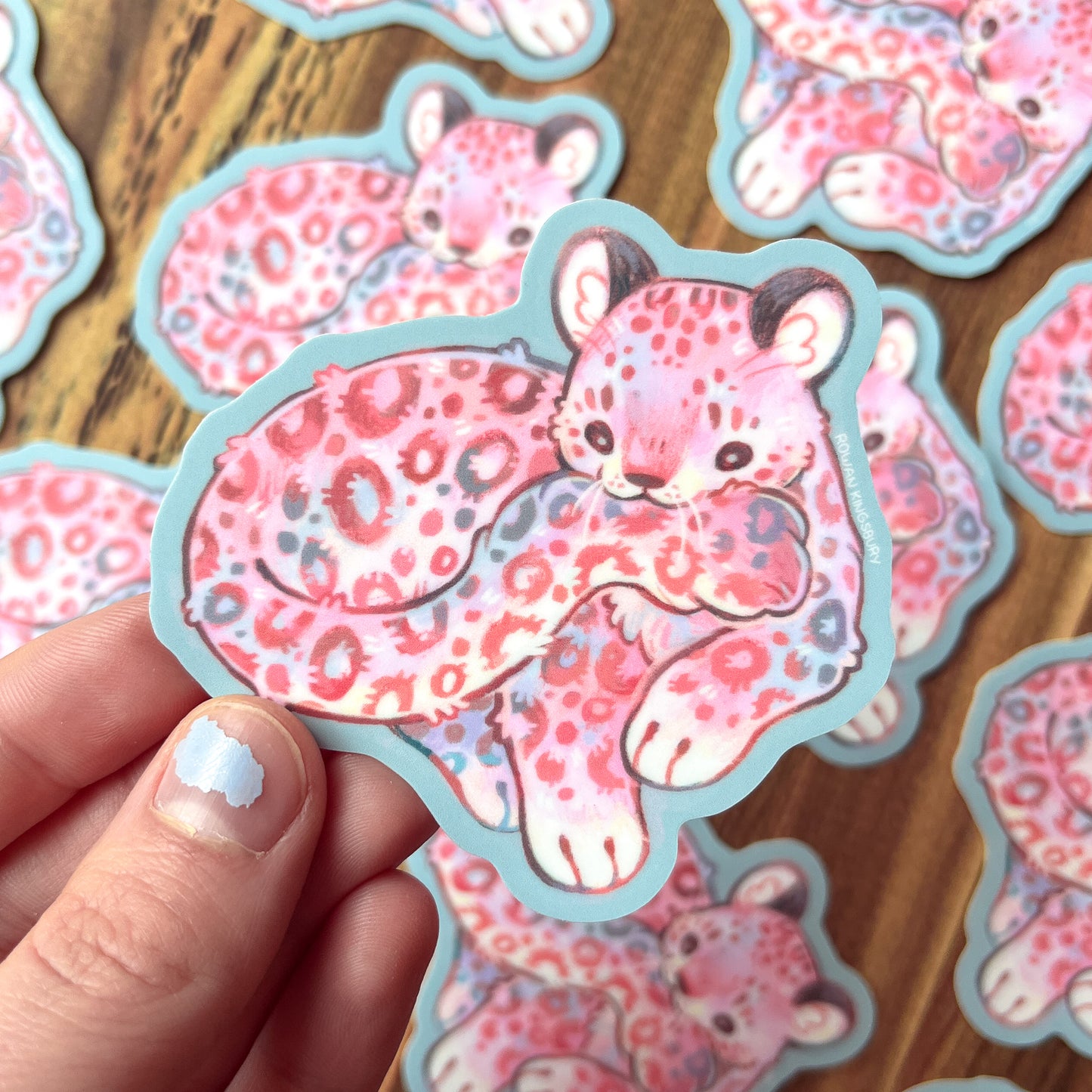 Cuddly Snow Leopard Sticker