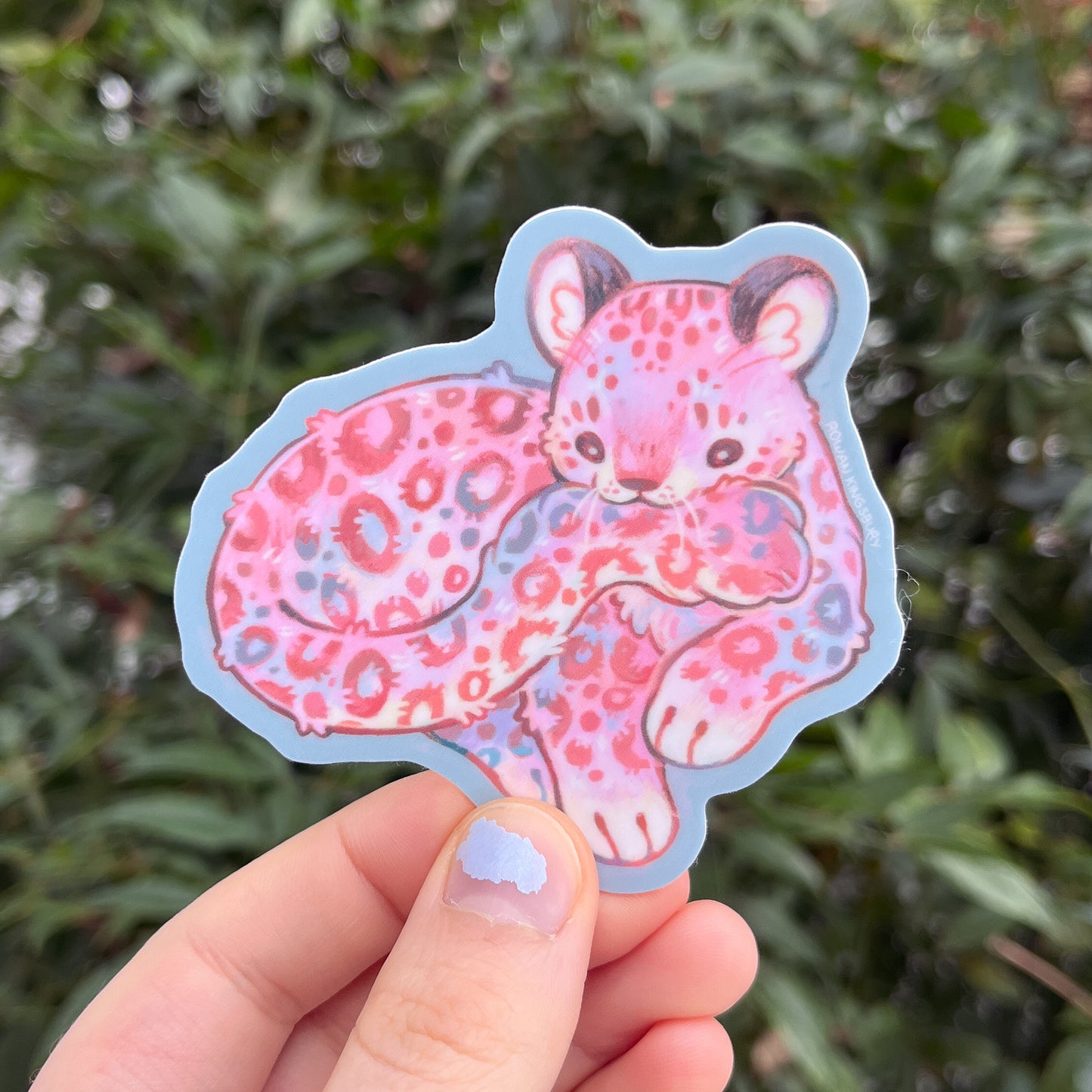 Cuddly Snow Leopard Sticker