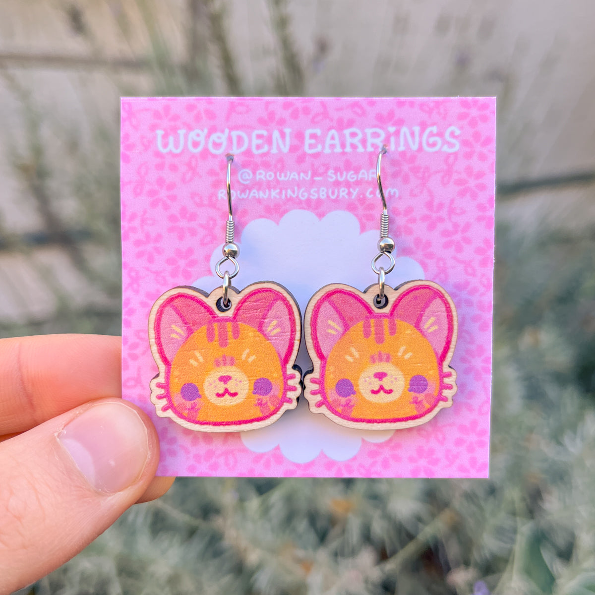 Cat Wooden Earrings (Multiple Designs!)