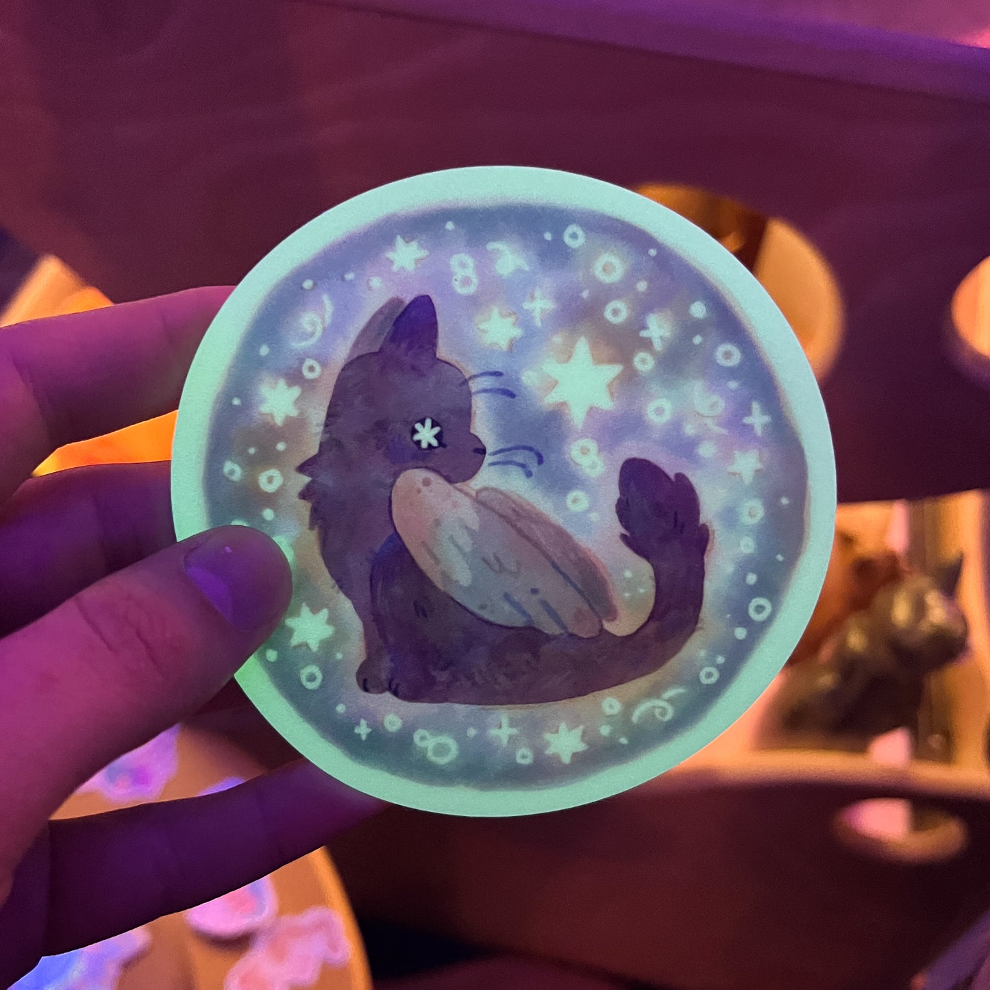 Glow-in-the-Dark Kitty Sticker