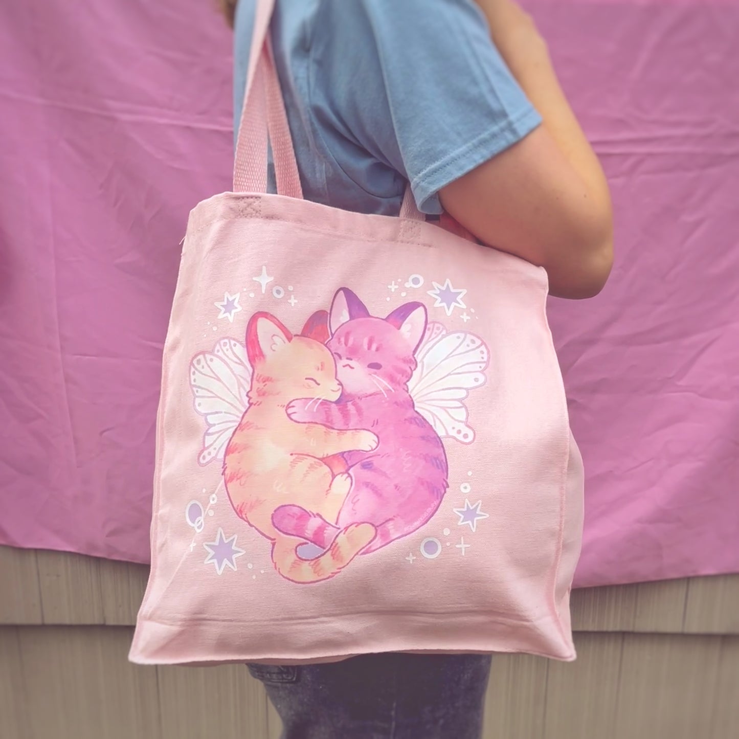 Cuddly Fairy Kittens Tote Bag