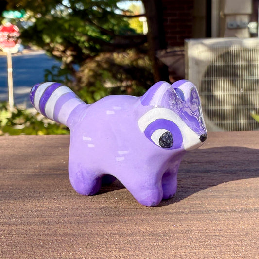 Raccoon Clay Figurine