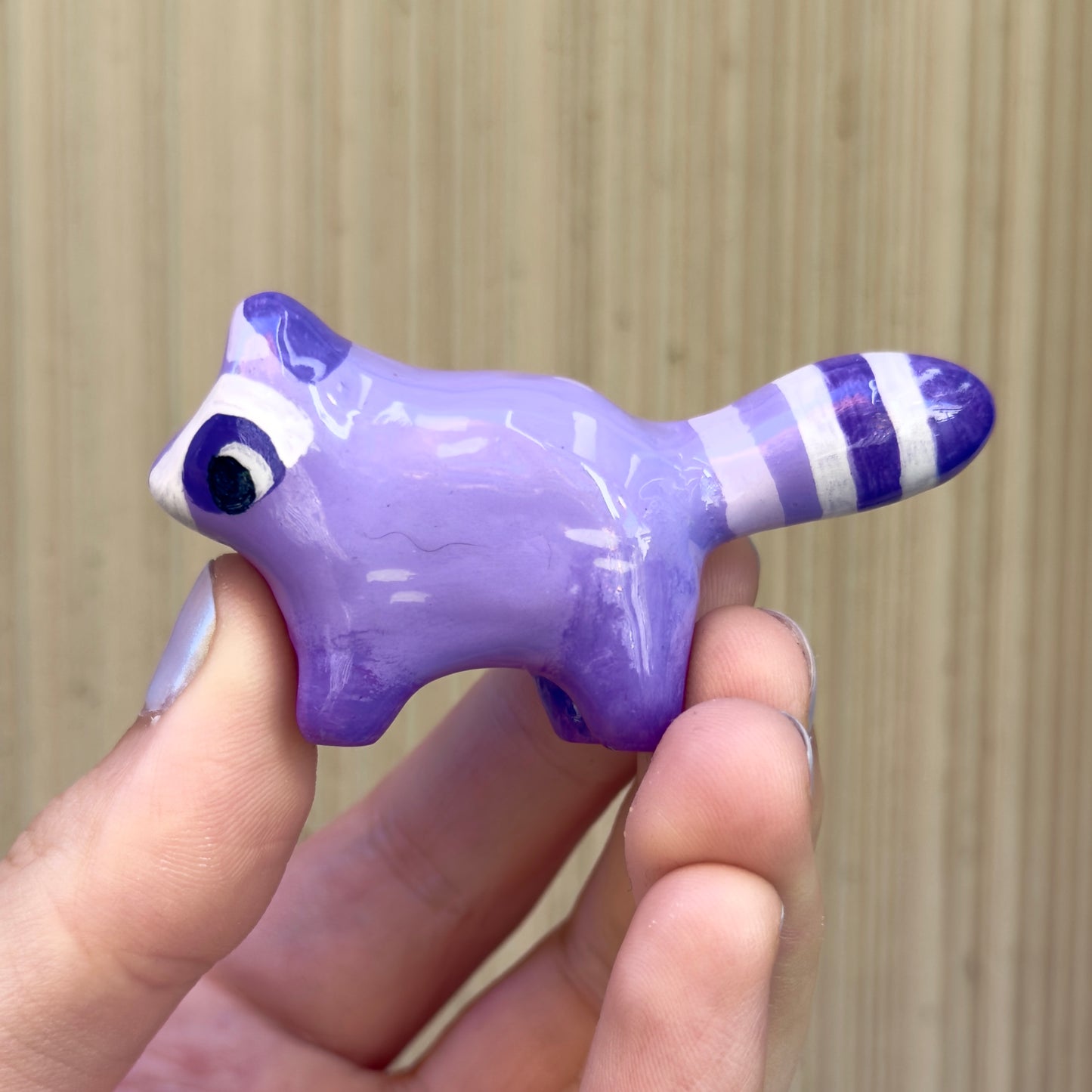 Raccoon Clay Figurine