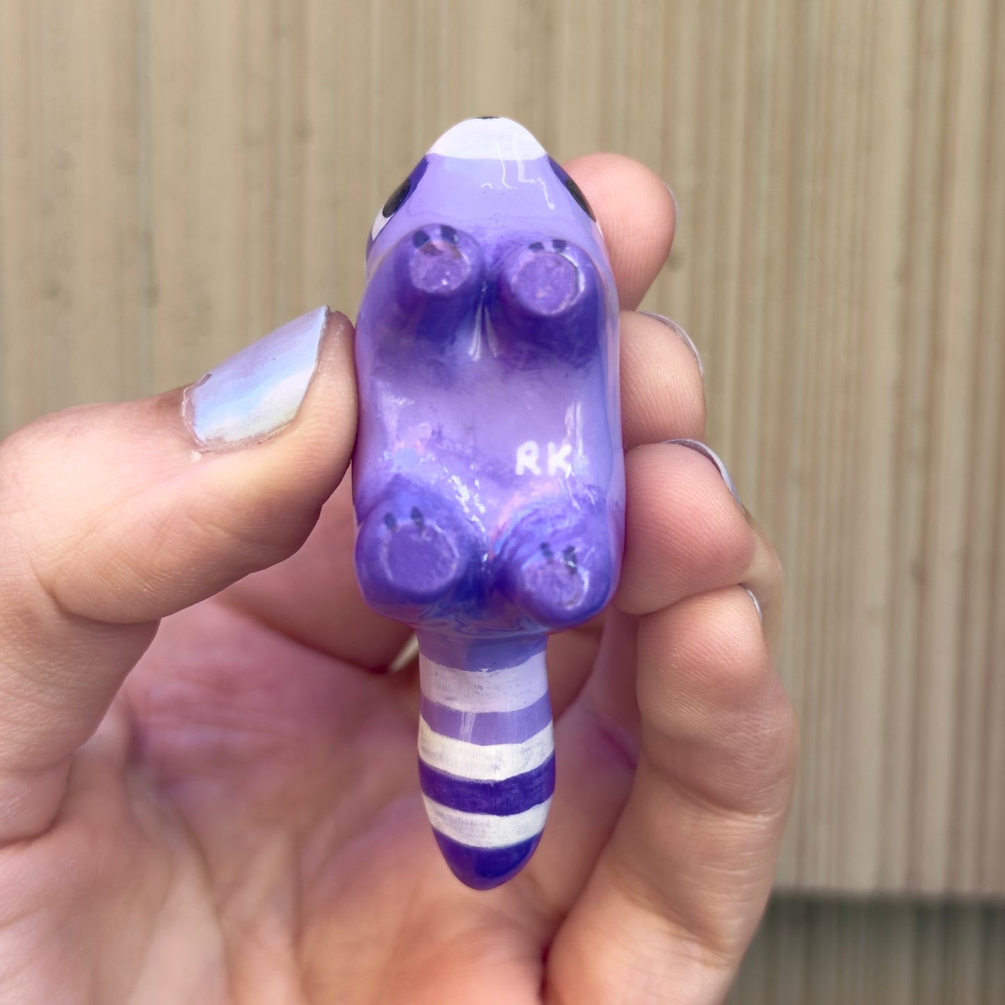 Raccoon Clay Figurine