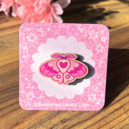 Love Moth Wooden Pin