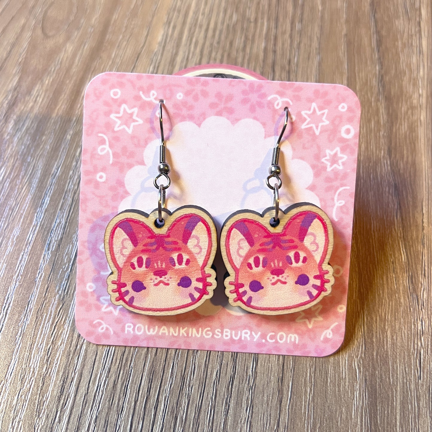 Tiger Wooden Earrings