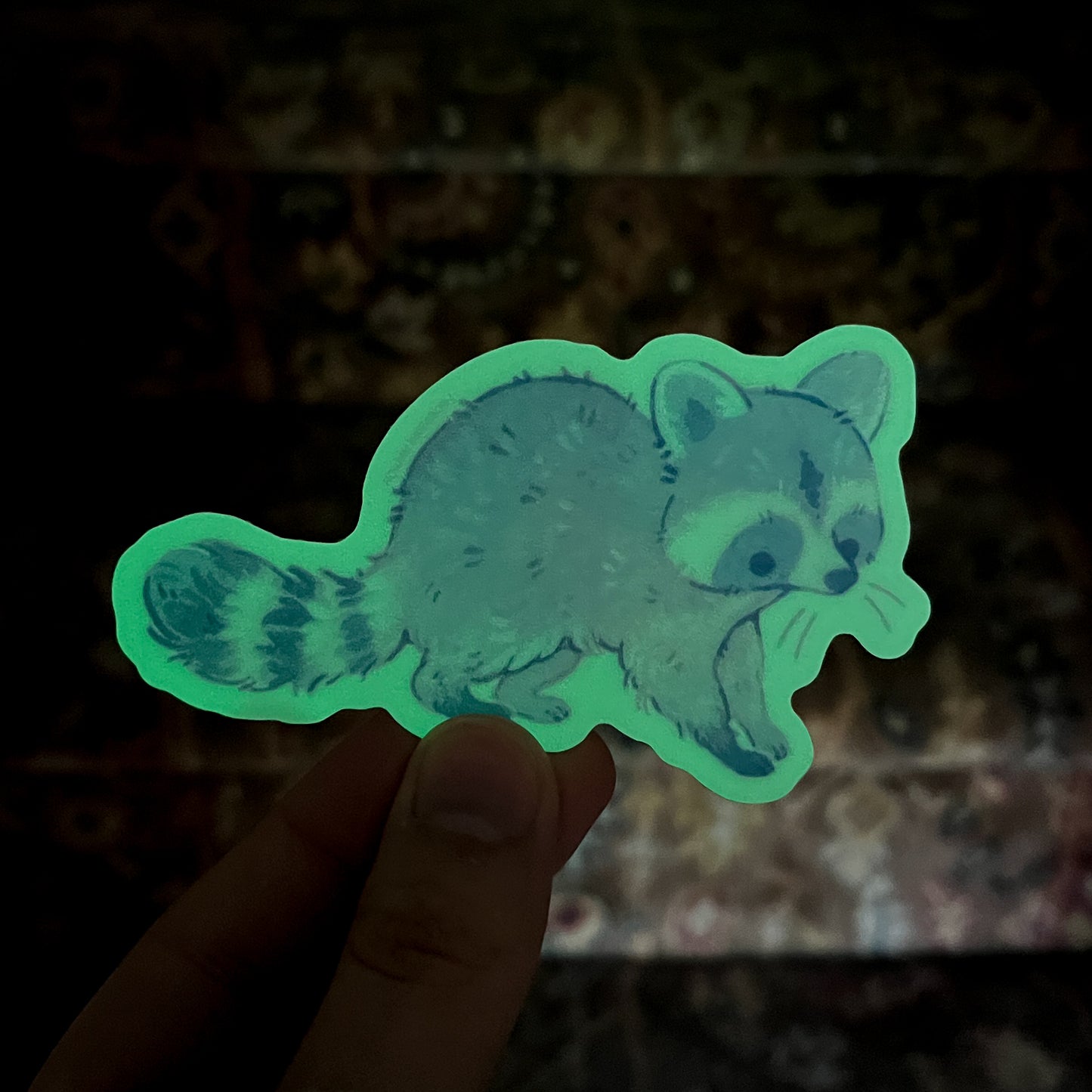 Raccoon Glow-in-the-Dark Sticker