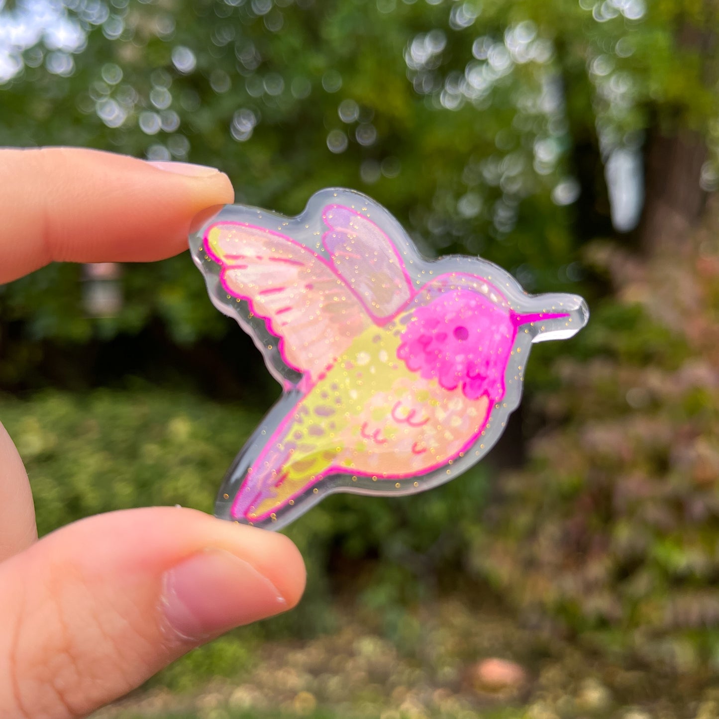 Hummingbird Acrylic Pin