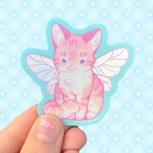 Fairy Kitty Iridescent Sticker