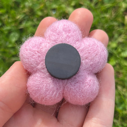 Felted Flower Magnet - Zealous Felting Collab