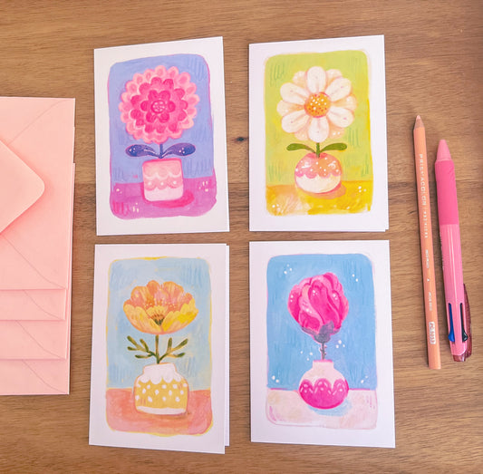 Flower Vase Greeting Cards