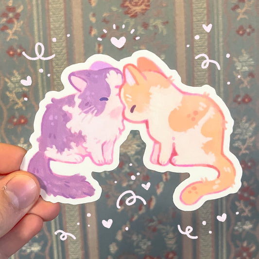 Kissing Kitties Sticker