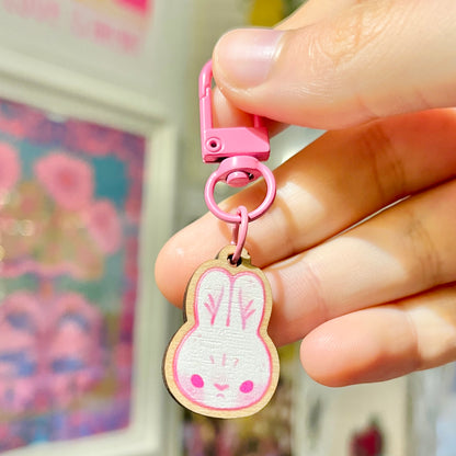 Bunny Wooden Keychain