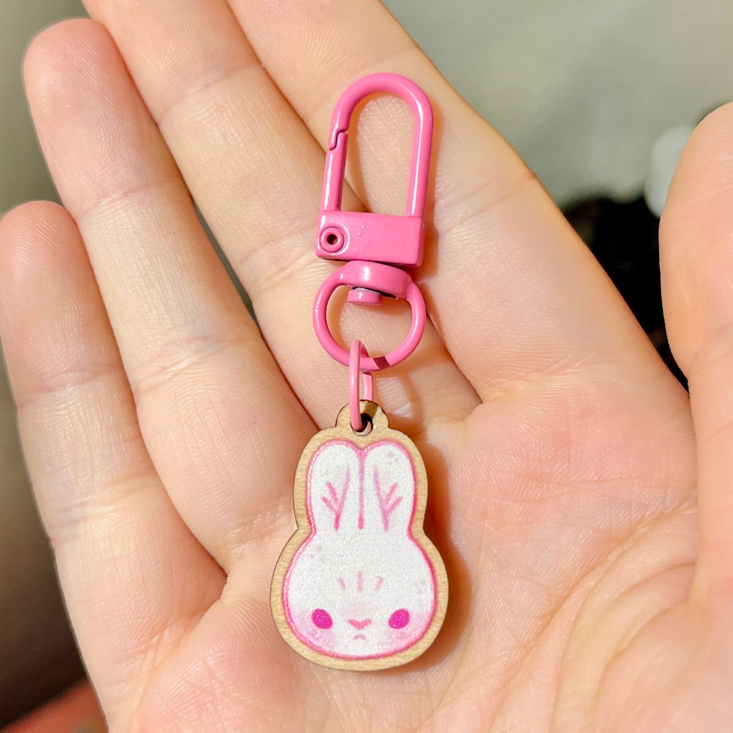 Bunny Wooden Keychain