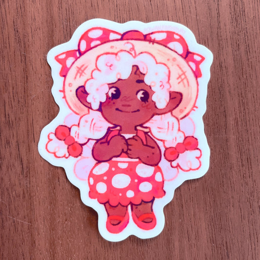 Toadstool Farmer Fairy Sticker