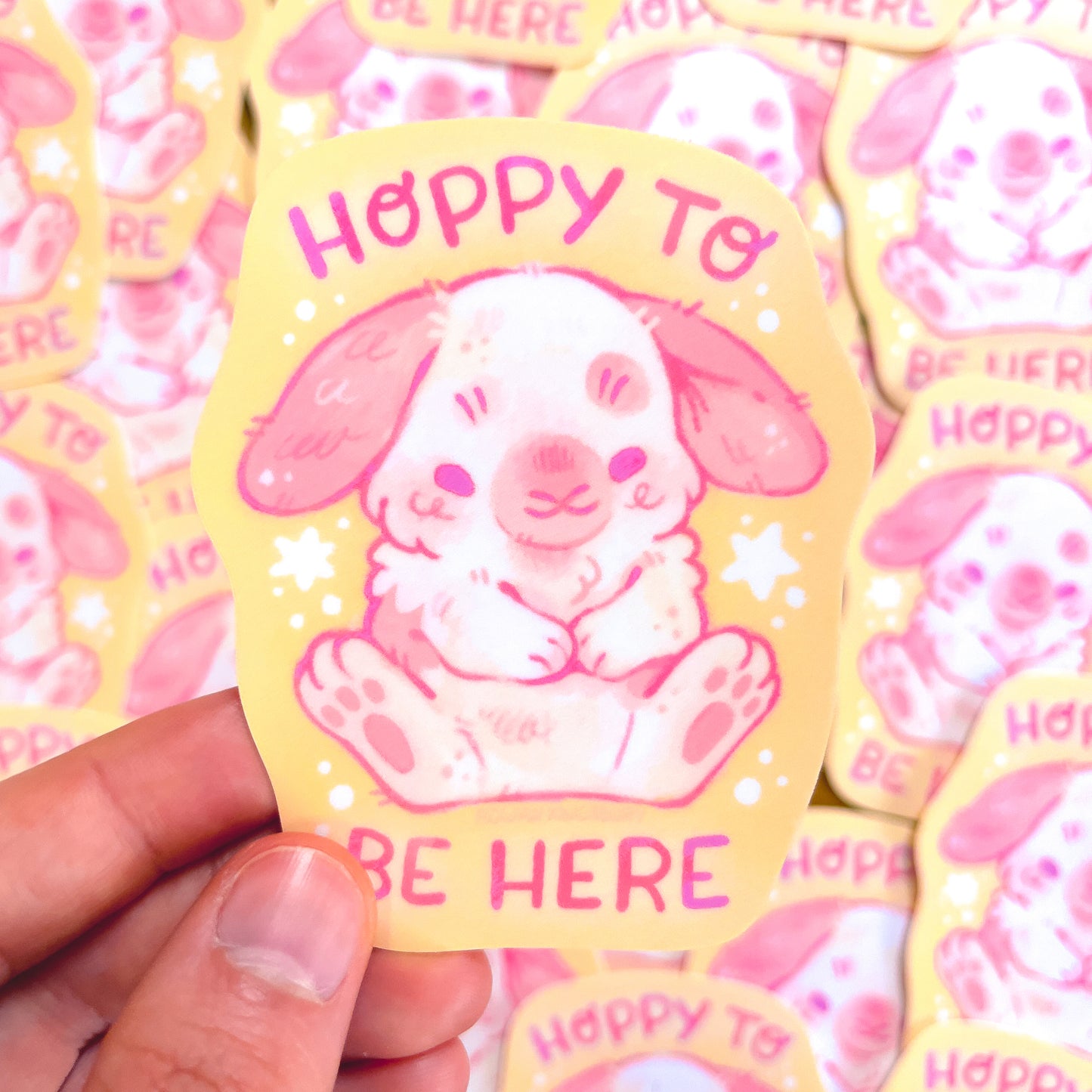 Hoppy to Be Here Sticker