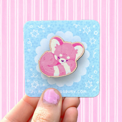 Red Panda Wooden Pin