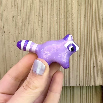 Raccoon Clay Figurine